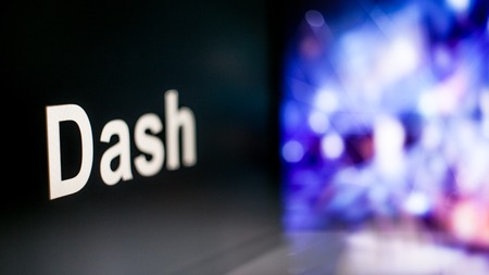 Dash Cryptocurrency token. The behavior of the cryptocurrency exchanges, concept. Modern financial technologies.の写真素材