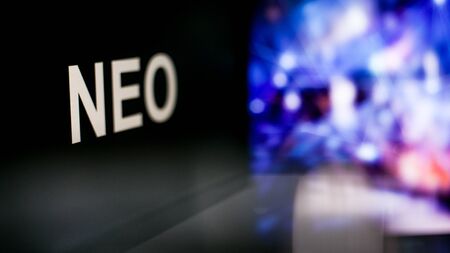 NEO Cryptocurrency token. The behavior of the cryptocurrency exchanges, concept. Modern financial...
