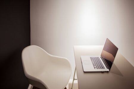 Programmer's workplace, laptop with project code. Development of websites and applications, training...