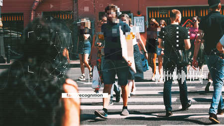 Face recognition and personal identification technologies in street surveillance cameras, law...