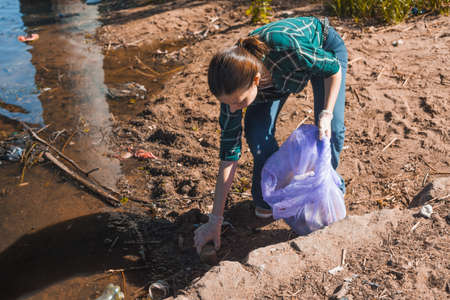Taking care of our planet. Garbage collection and sorting. The problem of people leaving behind...