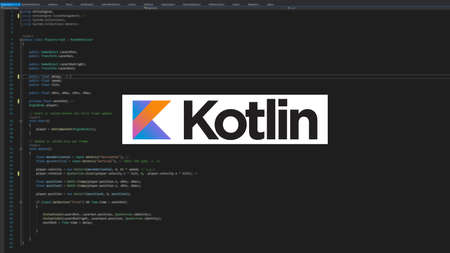 SAINT PETERSBURG, RUSSIA - OCTOBER 27, 2020: Kotlin Programming language for mobile development, concept.のeditorial素材