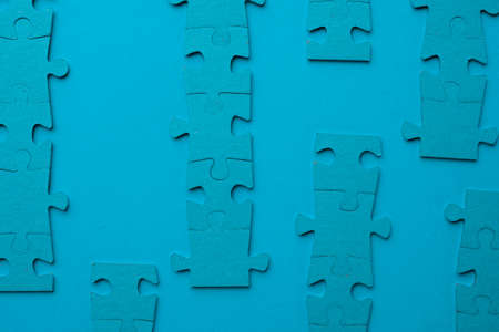 Block chains, a metaphor of the blockchain illustrated with chains of assembled puzzles.の写真素材