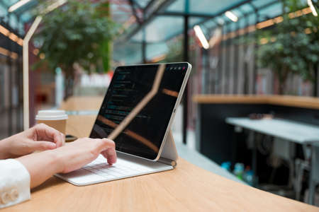 Write code or learn new programming languages. Pumping skills, online training. A thin modern...