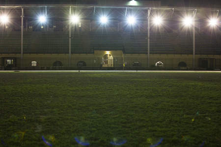 athletics and rugby stadium in the evening sports facility