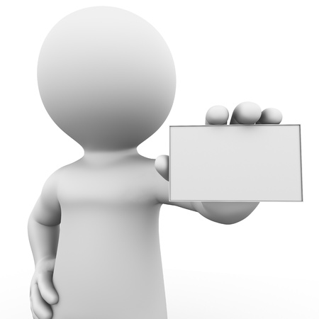 Bobby is holding a small ad sign - Close Upの写真素材