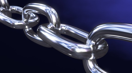 A Chain on blue Background with a slight Depth of Fieldの写真素材