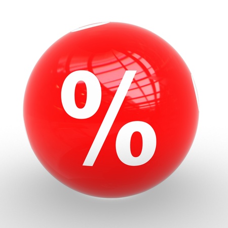A single sphere with the percent symbol on themの写真素材