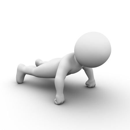 Bobby is making an intense push up exercise の写真素材