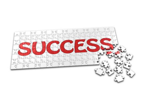 A Puzzle projecting the word success with seperated piecesの写真素材