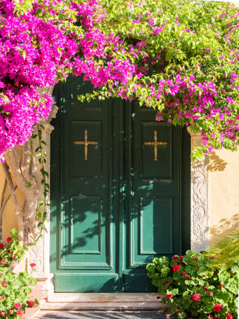 Wandering paleokastritsa on the greek island of corfu during a golden summer afternoon.の写真素材