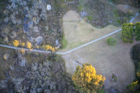 Drone view of walkway through park Western Australia.