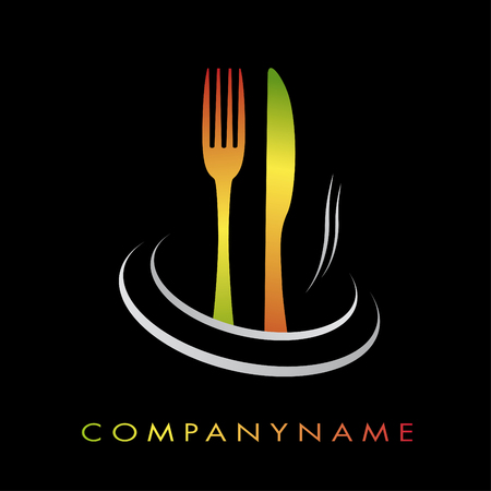 Illustration logotype for restaurant, cuisine, fast-foodのイラスト素材