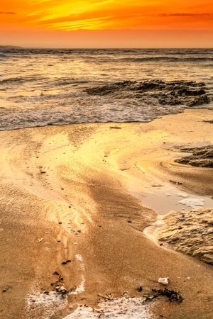 Landscape of sunset over the ocean in Franceの写真素材