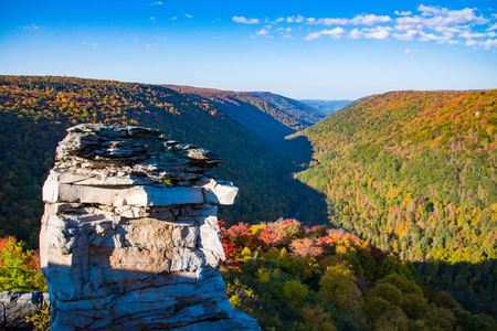 Lindy Point Overlook in Blackwater Falls State Park, West Virginia in the fallの写真素材