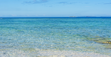 Turquoise sea water off the islands of Fijiの写真素材
