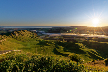 Dawn over Te Mata Peak, Hawkes Bay, New Zealandの写真素材