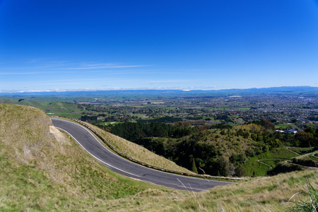 Aerial view of Hastings and Havelock North, New Zealandの写真素材