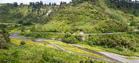 Manuwautu Scenic Route through the Oroua River gorge in the North Island of New Zealand