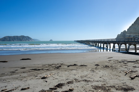Tolaga Bay, a remote town in the East Coast district of New Zealandの写真素材