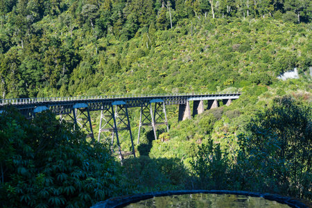 Hapuawhenua Viaduct, a railway viaduct in the Ruapehu District, North Island, New Zealandの写真素材