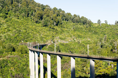 Hapuawhenua Viaduct, a railway viaduct in the Ruapehu District, North Island, New Zealandの写真素材