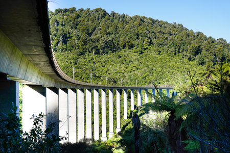 Hapuawhenua Viaduct, a railway viaduct in the Ruapehu District, North Island, New Zealandの写真素材