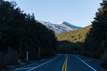 View from around the Whakapapa Village in Tongariro National Park, Ruapehu, New Zealandの写真素材