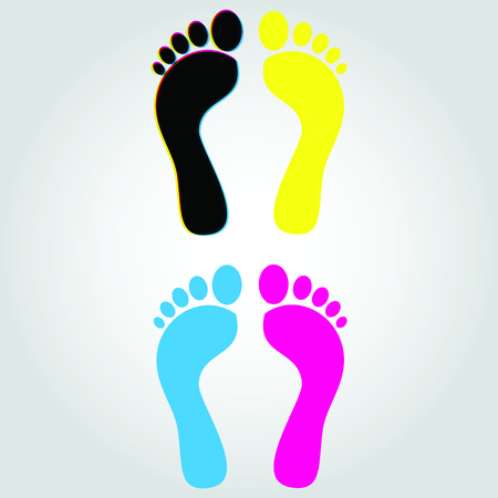 CMYK Foot Trailのイラスト素材