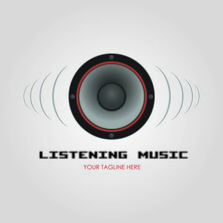 Listening Music illustrationのイラスト素材