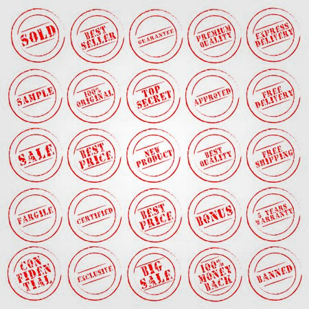 Collection of High Quality labelsのイラスト素材