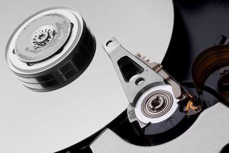 inside of a modern hard disc drive