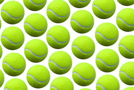 tennis balls isolated over a white backgroundの写真素材
