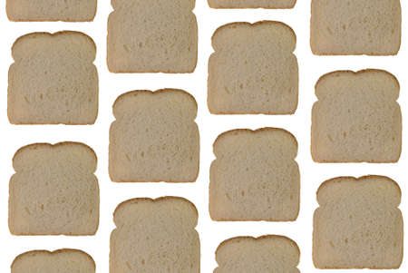 Bread slices isolated over a white background                                の写真素材