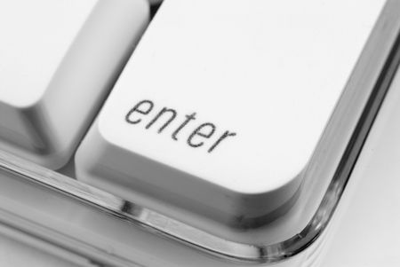 Enter key on keyboard isolatedの写真素材
