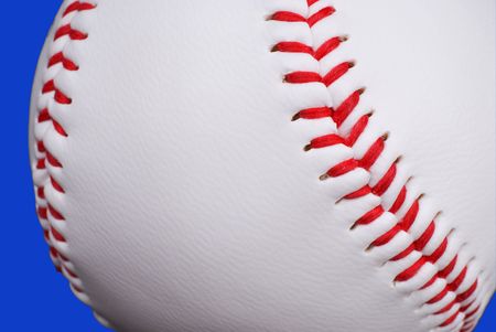 Baseball close-up isoloated on whiteの写真素材