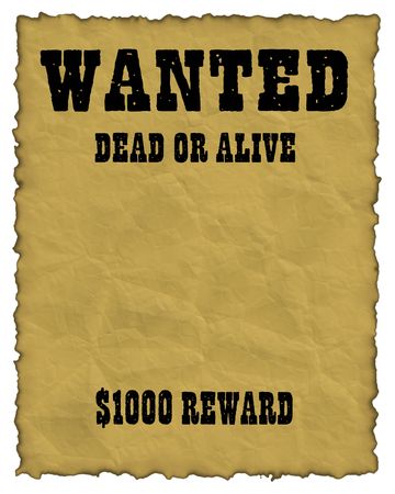 wanted dead or alive old and distressed looking posterの写真素材