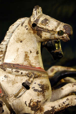 Cast iron detail of a vintage toy horse                                の写真素材