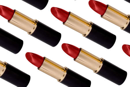 Red lipstick isolated over white with clipping pathの写真素材