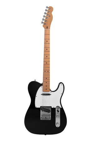 Electric Guitar isolated over a white background with a clipping pathの写真素材