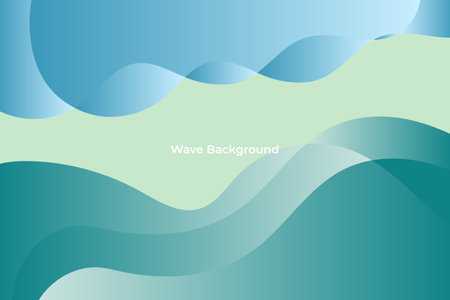 Blue and green gradient wave background with soft color. vector illustration. Eps10のイラスト素材
