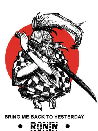 A samurai holding his sword. Original character with manga styleのイラスト素材