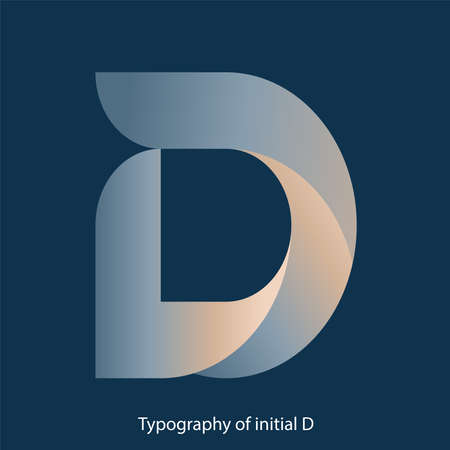 Typography of initial D. vector illustration with gradation color. suitable for business logo, intial, etcのイラスト素材
