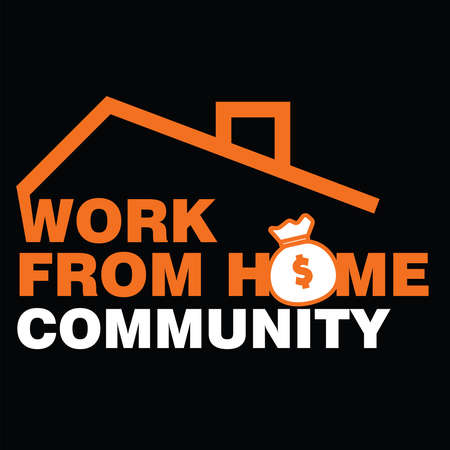 Vector illustration of work from home typography. Suitable for poster, banner, t shirt, hoodie, book cover, web, etc.のイラスト素材