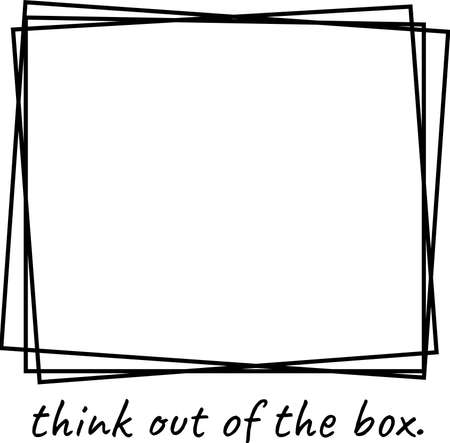 Simple and creative vector illustration of motivational and inspiring words think out of the boxのイラスト素材