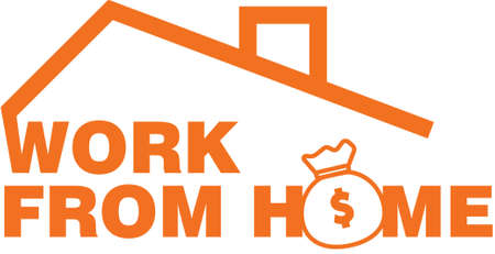 Vector illustration of work from home typography. Suitable for poster, banner, t shirt, hoodie, book cover, web, etc.のイラスト素材
