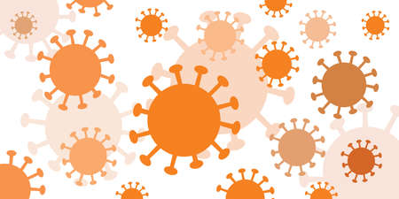 Light orange Medical background with Corona Virus cell and copy space area, Covid-19 infection disease. Coronavirus vector template. Suitable for background, banner, poster, etcのイラスト素材