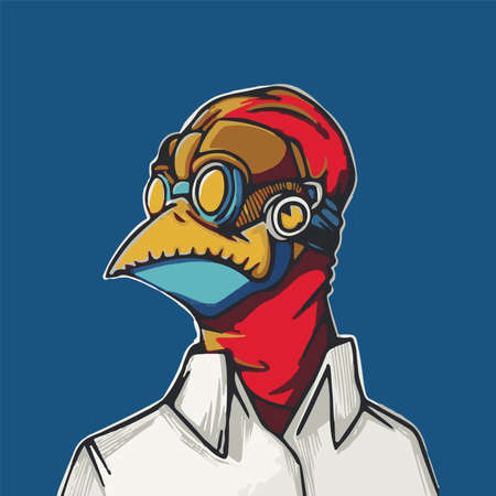 A man with a bird mask. Original characterの写真素材