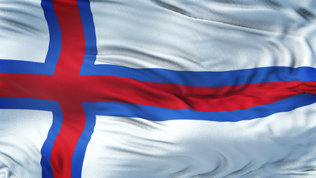 FAROE ISLANDS Realistic Waving Flag Backgroundの写真素材