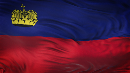 LIECHTENSTEIN Realistic Waving Flag Backgroundの写真素材